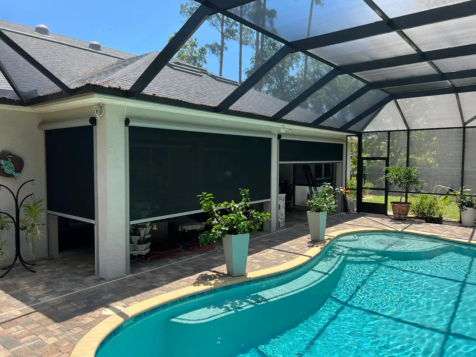 3 motorized screens near pool - Flagler Beach